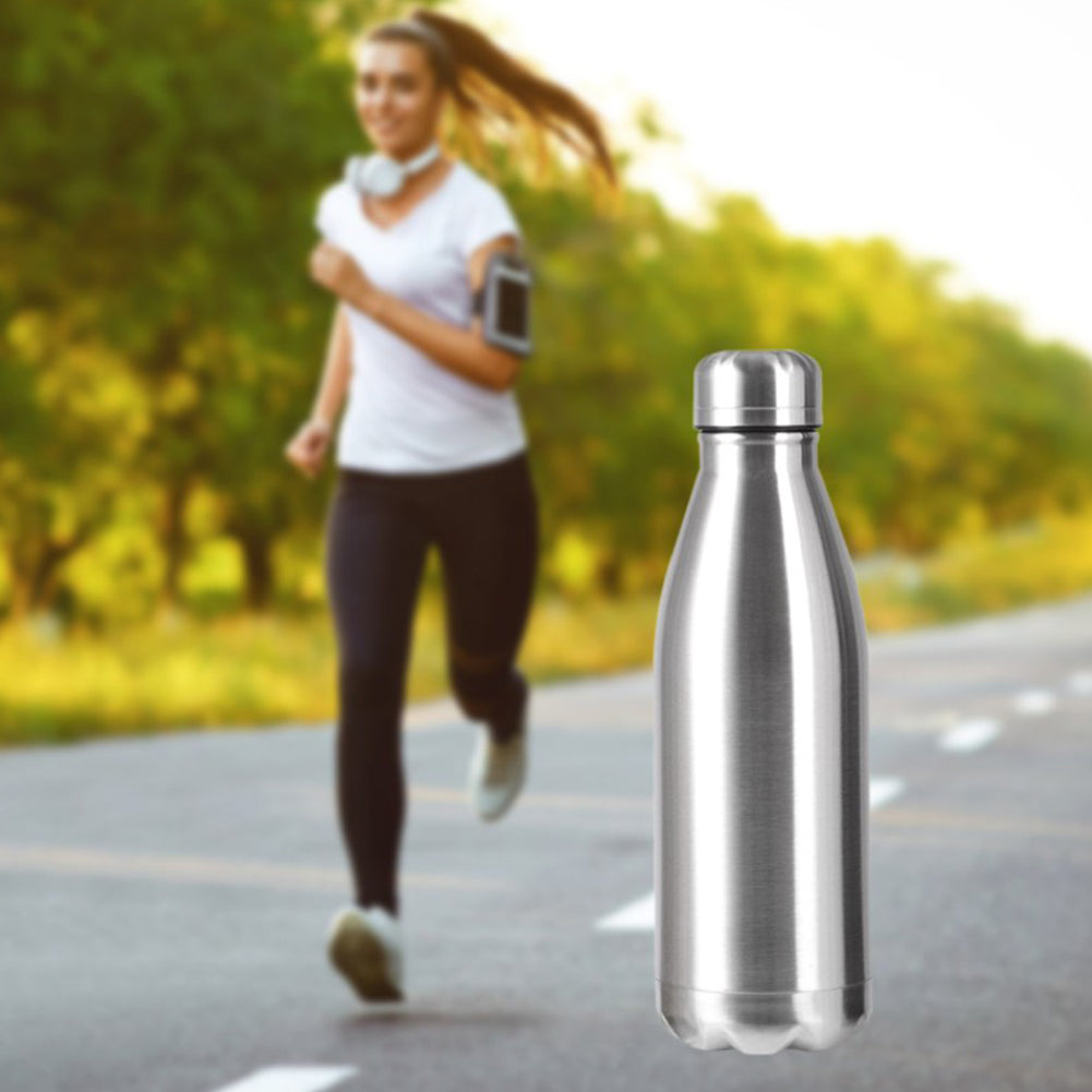 500/750/1000ml Portable Outdoor Water Bottle Food Grade Stainless Steel Single Wall Leakproof Vacuum Cup Hot Cold Water Bottle - Gabriel