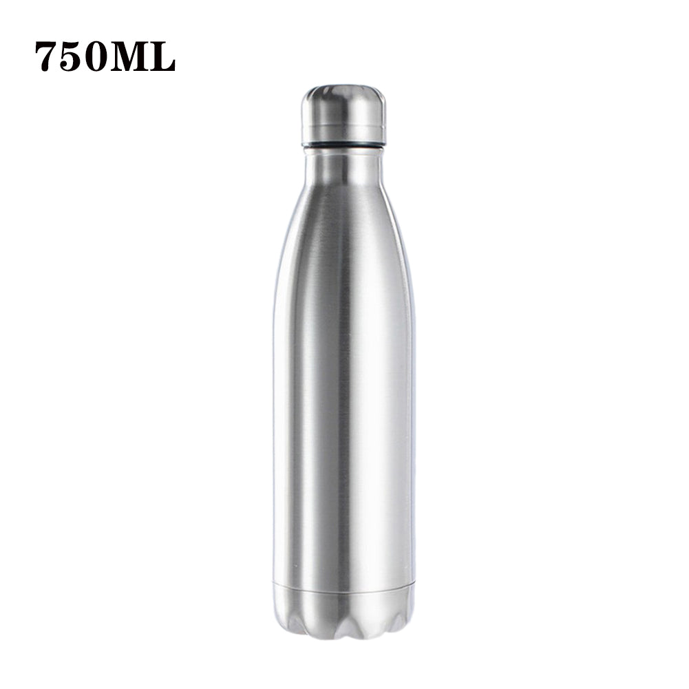 500/750/1000ml Portable Outdoor Water Bottle Food Grade Stainless Steel Single Wall Leakproof Vacuum Cup Hot Cold Water Bottle - Gabriel