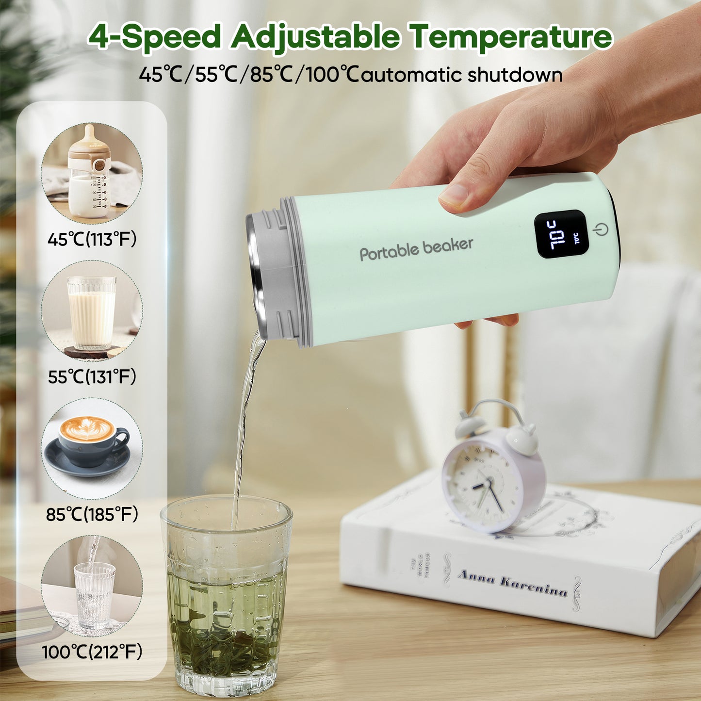 500ML Portable Travel Kettle Fast Boil Quiet Small Kettle Stainless Steel Mini Electric Kettle Auto Shut Off Travel Tea Kettle