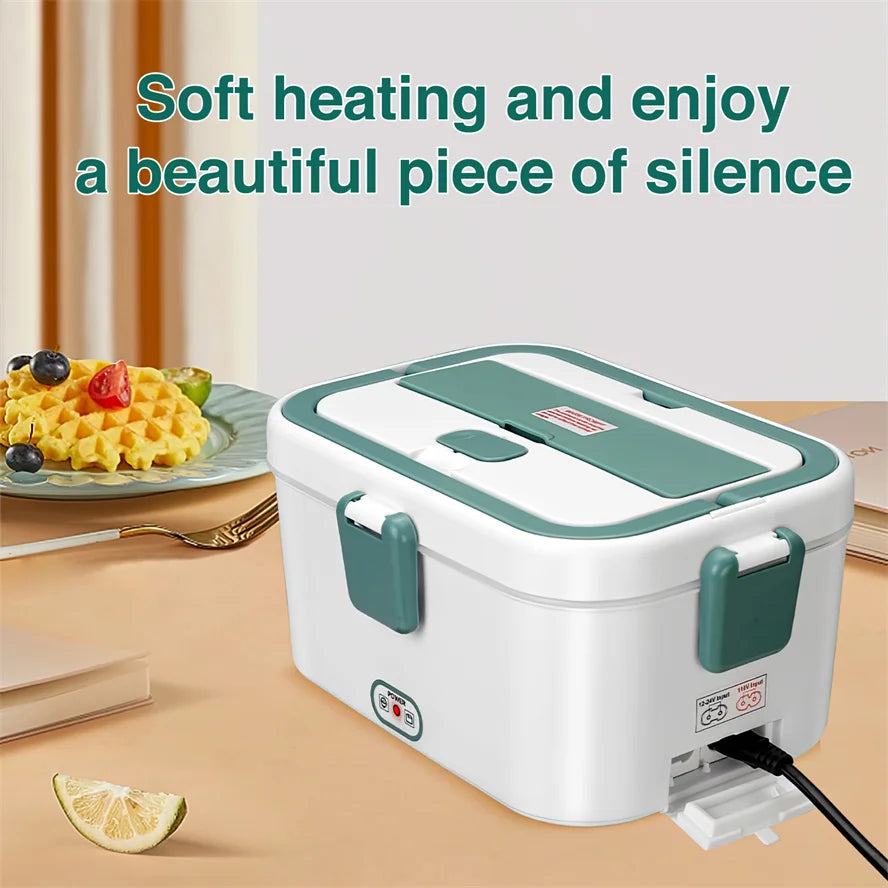 1.8l Car Electric Lunch Box 80w duel Use Home Car Electric Heating Lunch Box Leakproof Portable Food charm Heated Container