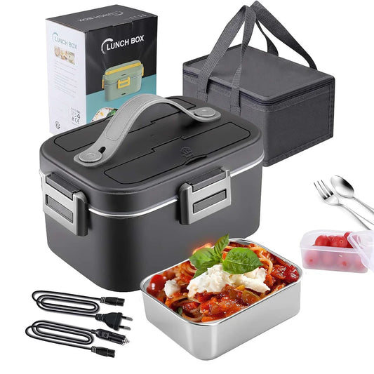 220V V 12V 24V Dual Use Home Car Electric Heating Lunch Box leaksafe Portable Food warm Container Stainless Steel