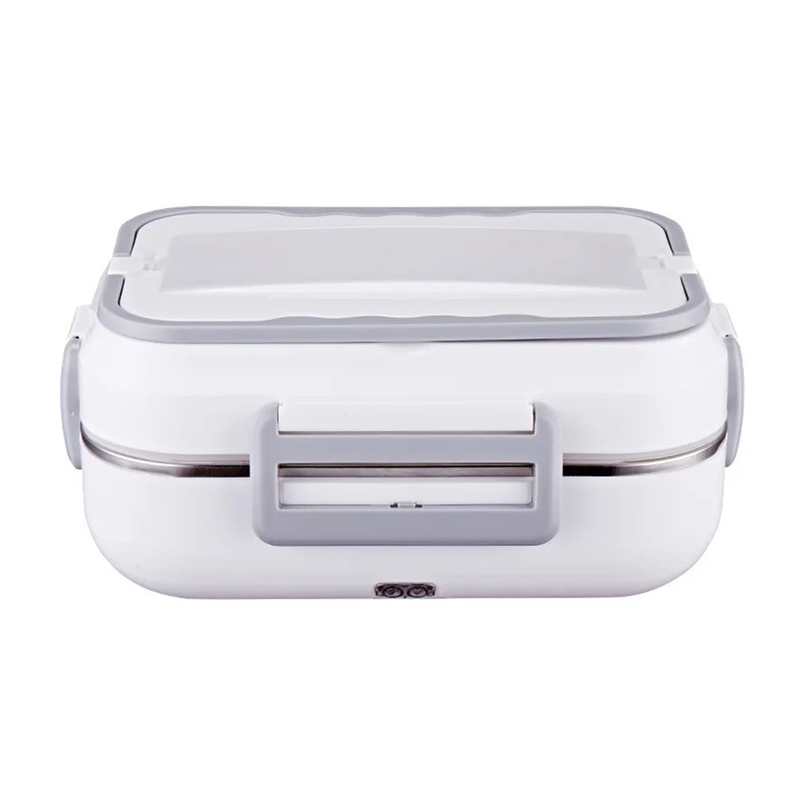 220V Electric Lunch Box Food Heater Car And Home Portable Heating Lunch Box, natural Steel Container pack And Poson