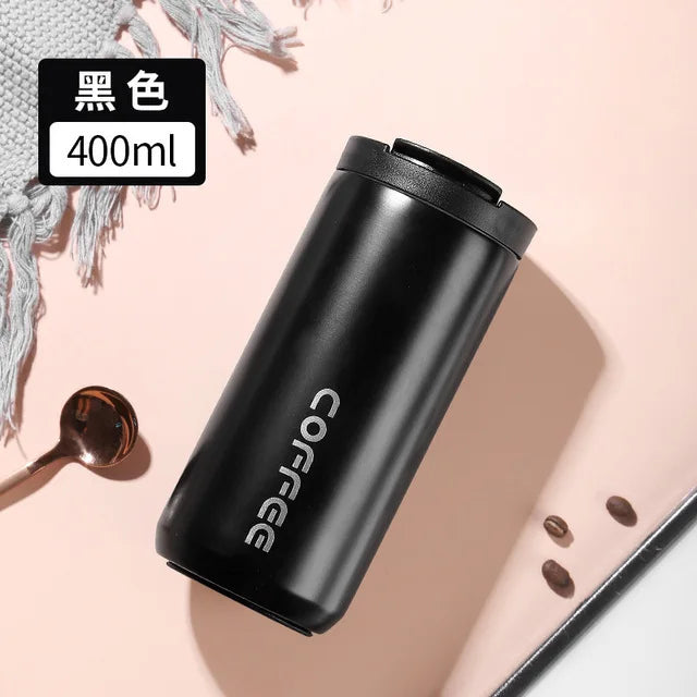 400ml Stainless Steel Thermal Coffee Mug 304 Thermos Mug Leak Proof Portable Travel Thermal Cup Water Bottle Christmas Gifts