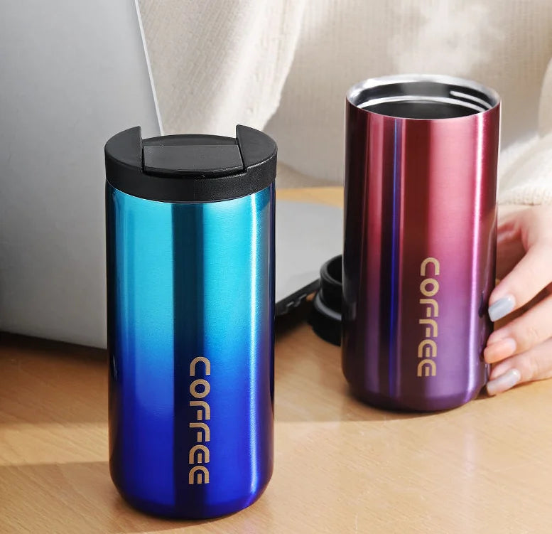 400ml Stainless Steel Thermal Coffee Mug 304 Thermos Mug Leak Proof Portable Travel Thermal Cup Water Bottle Christmas Gifts