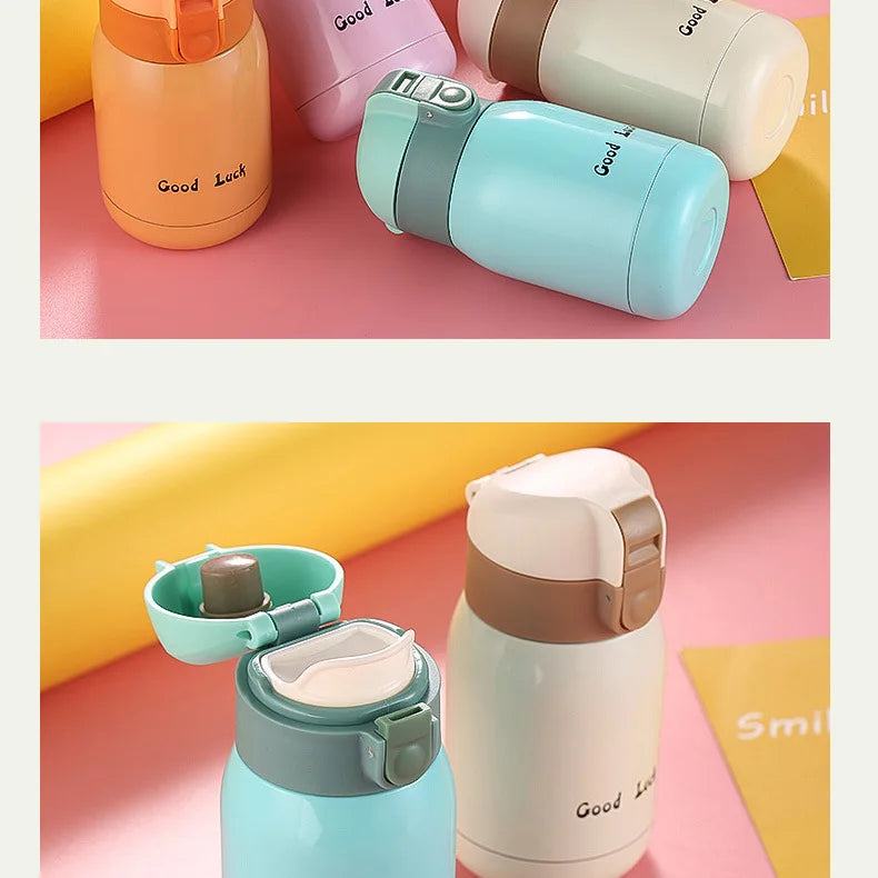 200ml/350ml Cute Candy Mini Thermos Cup Kids Cartoon Hot Water Bottle Stainless Steel Thermal Coffee Mug Vacuum flask insulated