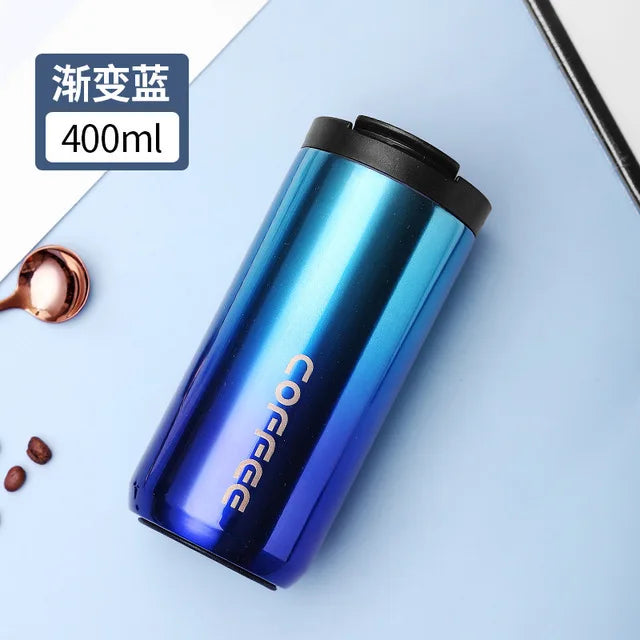 400ml Stainless Steel Thermal Coffee Mug 304 Thermos Mug Leak Proof Portable Travel Thermal Cup Water Bottle Christmas Gifts