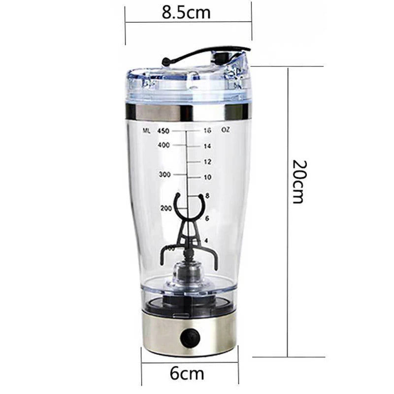 450ml/600ml Mini USB Electric Automatic Protein Shaker Vortex Mixer Portable Movement Mixing Mixer High-torque Tornado Bottle