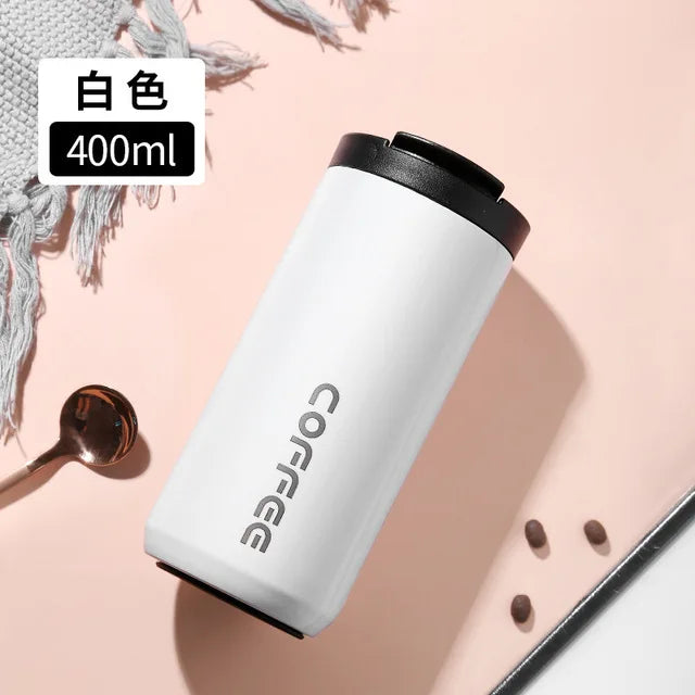 400ml Stainless Steel Thermal Coffee Mug 304 Thermos Mug Leak Proof Portable Travel Thermal Cup Water Bottle Christmas Gifts