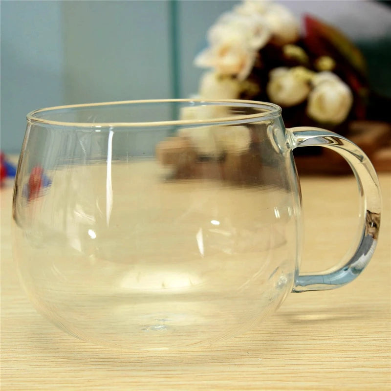 High Quality 260ml Glass Cup Heat Resisting Clear Handmade Crystal Mini kungfu Tea Coffee Milk Tea Round Drink Mug Fashion Brief - Gabriel