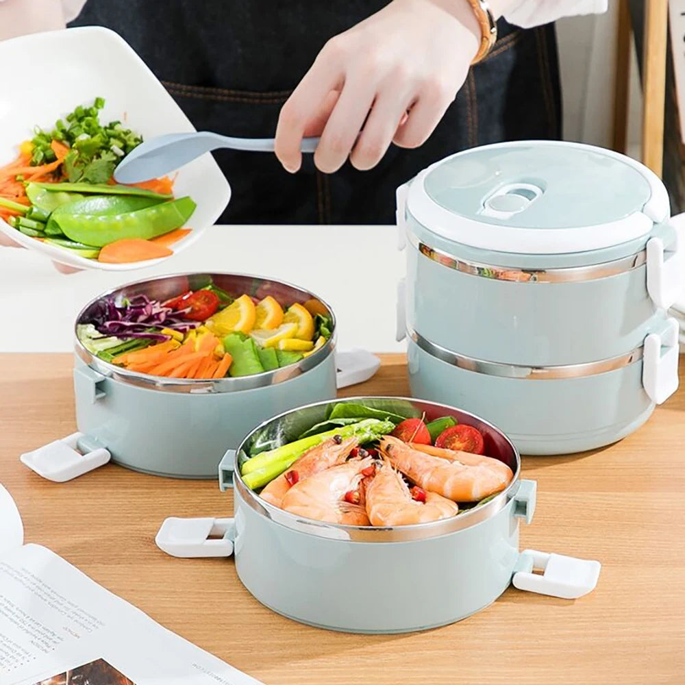 Portable Stainless Steel Thermal Lunch  Box For Kids School Microwave Box Thermal Lunch Box Salad Fruit Food Container Box