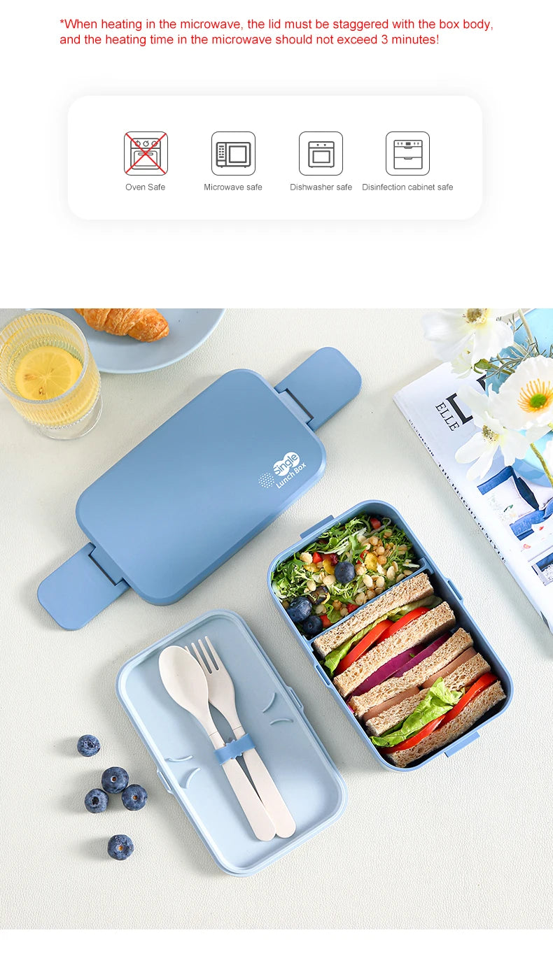 METKA Picknick-Lunchbox Magic 3-in-1, doppellagig, mikrowellengeeignet, Bento-Box, Frischhaltebehälter, Lunchboxen für Schulkinder