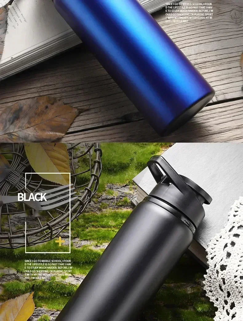 1-15PCS Portable Stainless Steel Bicycle Water Bottle Straight Drinking Outdoors Sports Travel Kettle Metal Water Bottle