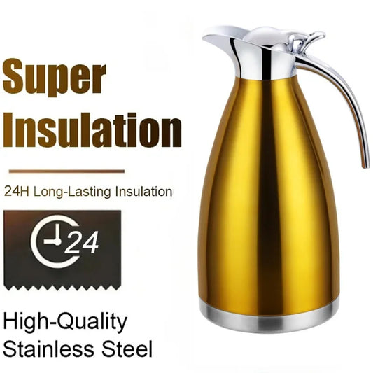 2L Large Double Layer Stainless Steel Super Insulation Bottle Home Thermal Flask Kettle Tea Coffee Hot Water Jug Insulation Pot