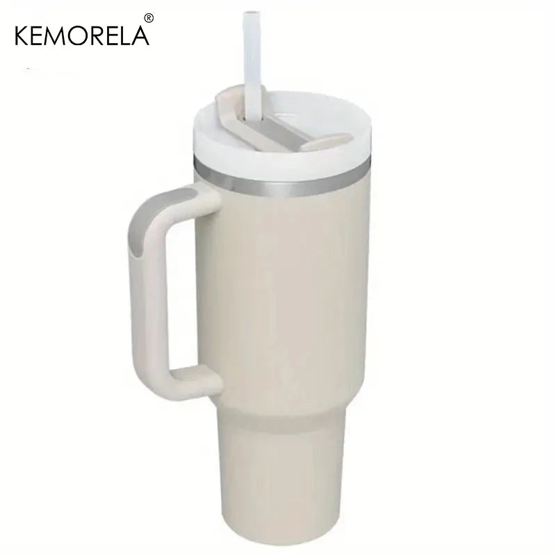 KEMORELA Tumbler With Handle Lid Straw Stainless Steel Water Bottle 887/1182ML Vacuum Thermos Cup Travel Car Coffee Mug - Gabriel