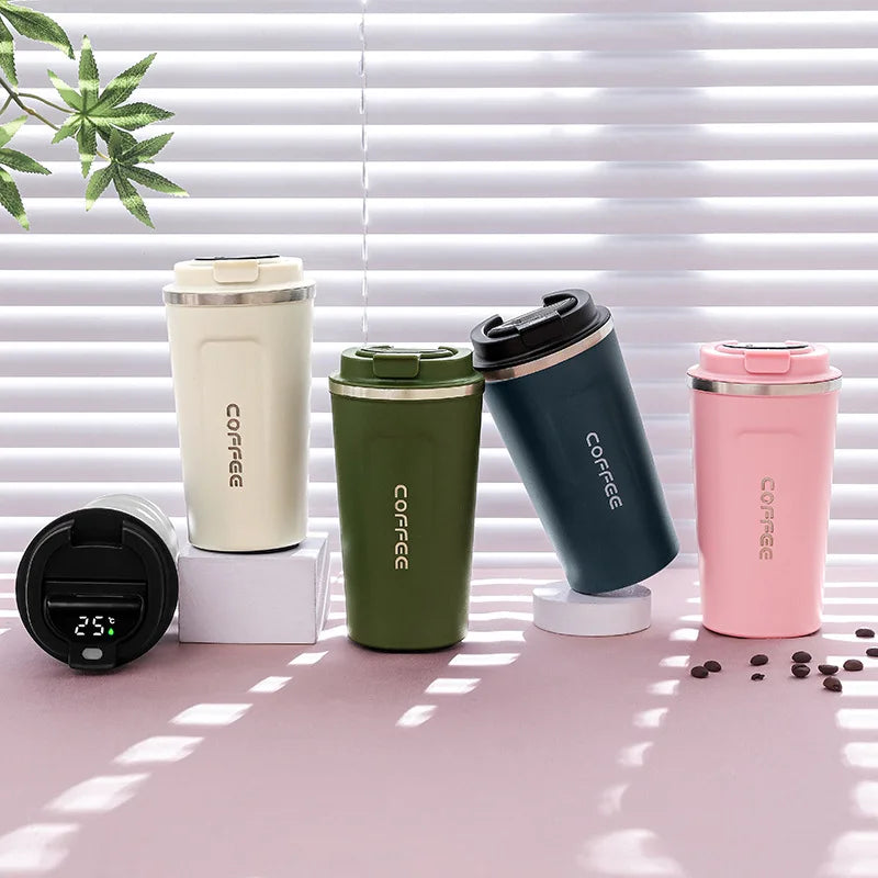 510ml Thermos Bottle Smart Display Temperature Coffee Cup 304 Stainless Steel Vacuum Cup Office Business Portable Thermal Mug