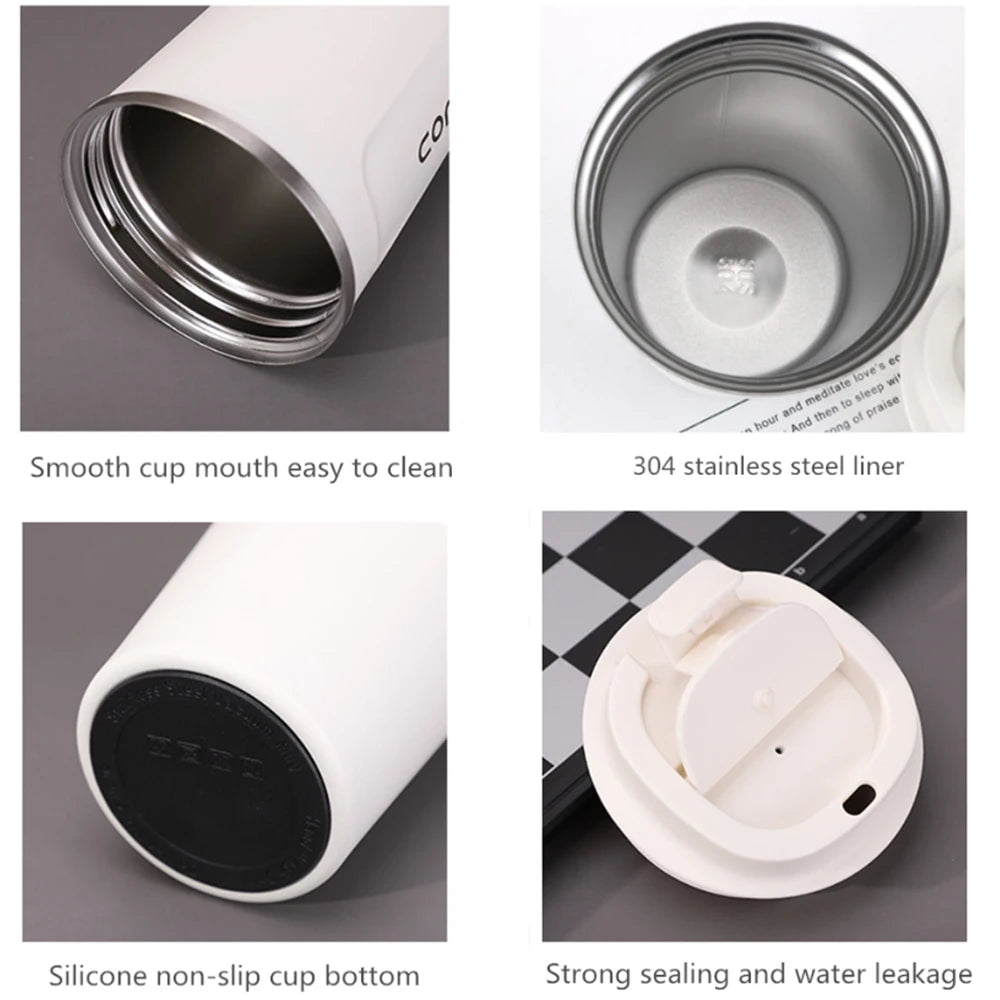 Double Stainless Steel Car Thermos Mug Coffee Mug Thermo Cafe 380/510ML for Tea Water Coffee Leak_Proof Travel Thermo Cup