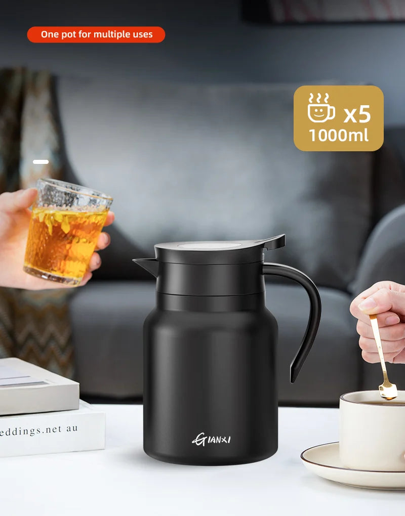 GIANXI 1000ML Keramik-Teekanne mit Innenfutter für Tee, Haushaltsfilterkaffeekanne mit Griff, Kaltwasserkessel, Kaffee- und Teegeschirr