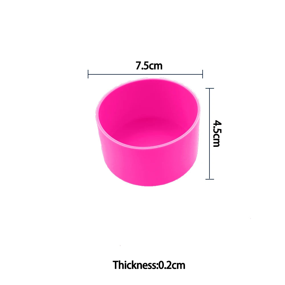 For Better Life 1Pc 7.5cm Soft Silicone Cup Bottom Sheath Protector Sleeve For Glass Water Tea Bottle Anti Damage Accessories