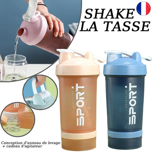 Shaking Cup Gym 500ML Tragbare Proteinpulver-Shaker-Flasche Outdoor-Reise Auslaufsichere Trinkgefäße Sportwasserflasche SLOW LIFE