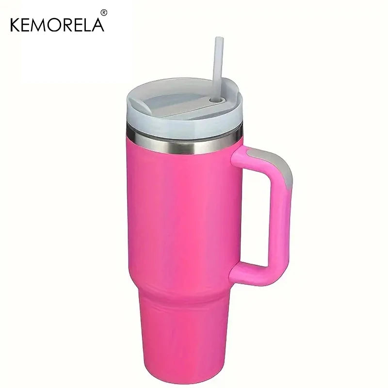 KEMORELA 30&40 oz Tumbler With Handle Lid Straw 887/1182ML Stainless Steel Water Bottle Vacuum Thermos Cup Travel Car Coffee Mug - Gabriel