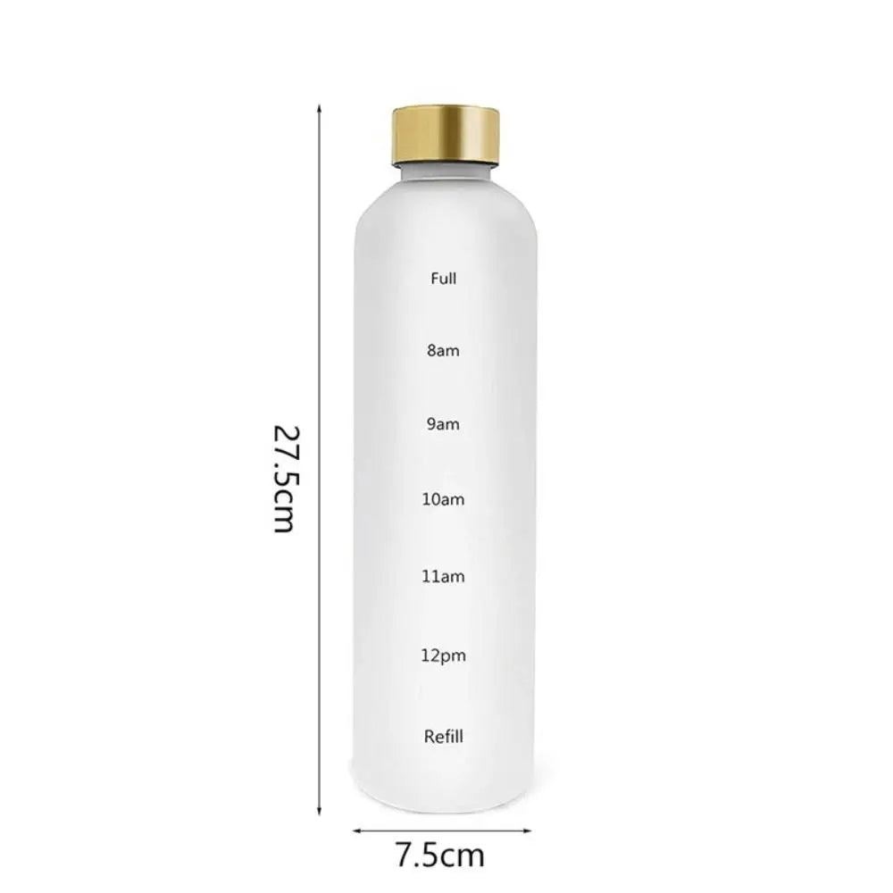 Water Cup Outdoors Sports Water Bottle Frosted Plastic Space Cup with Time Scale 1000ml Large Capacity Tumbler