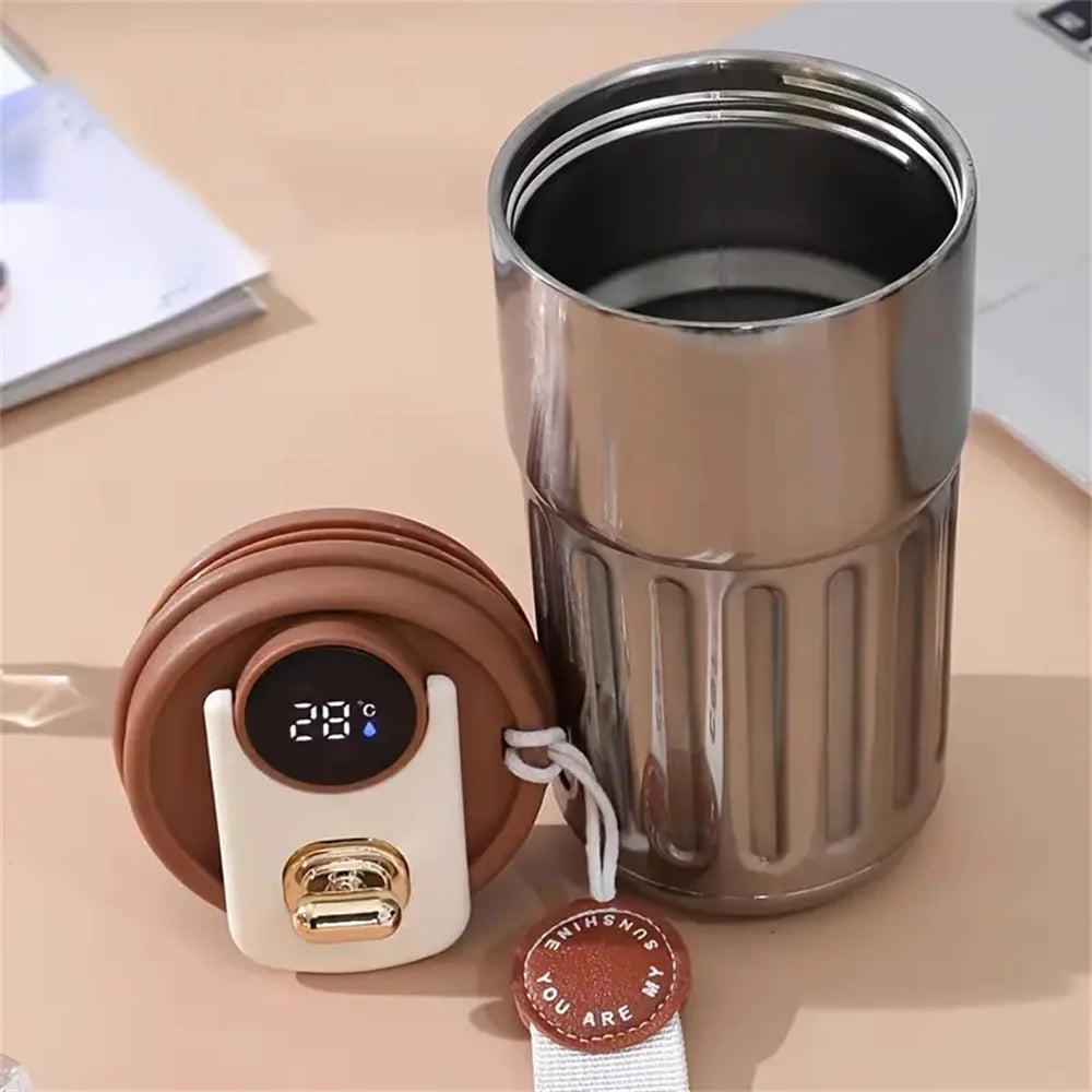 13.9oz Premium Insulated Travel Mug Temperature Display Vacuum Stainless Steel Coffee Cup Drinkware for Winter Christmas Gift