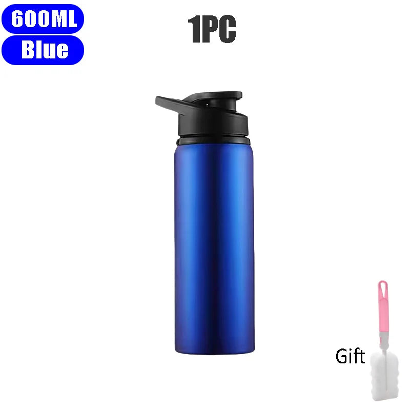 600ml Large Capacity Stainless Steel Sports Water Bottle for Outdoors Camping Cycling My Leak-proof Bike Travel Bottle