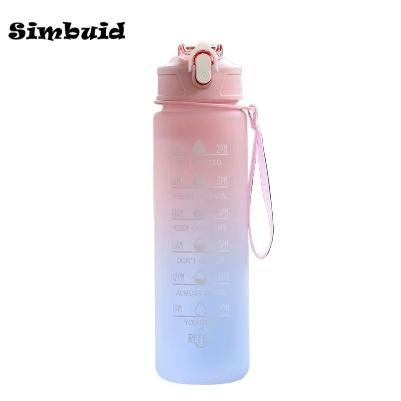 600ML Sports Water Bottle with Time Marker Leak-proof Cup Motivational Portable Water bottle for Outdoor Sport Fitness