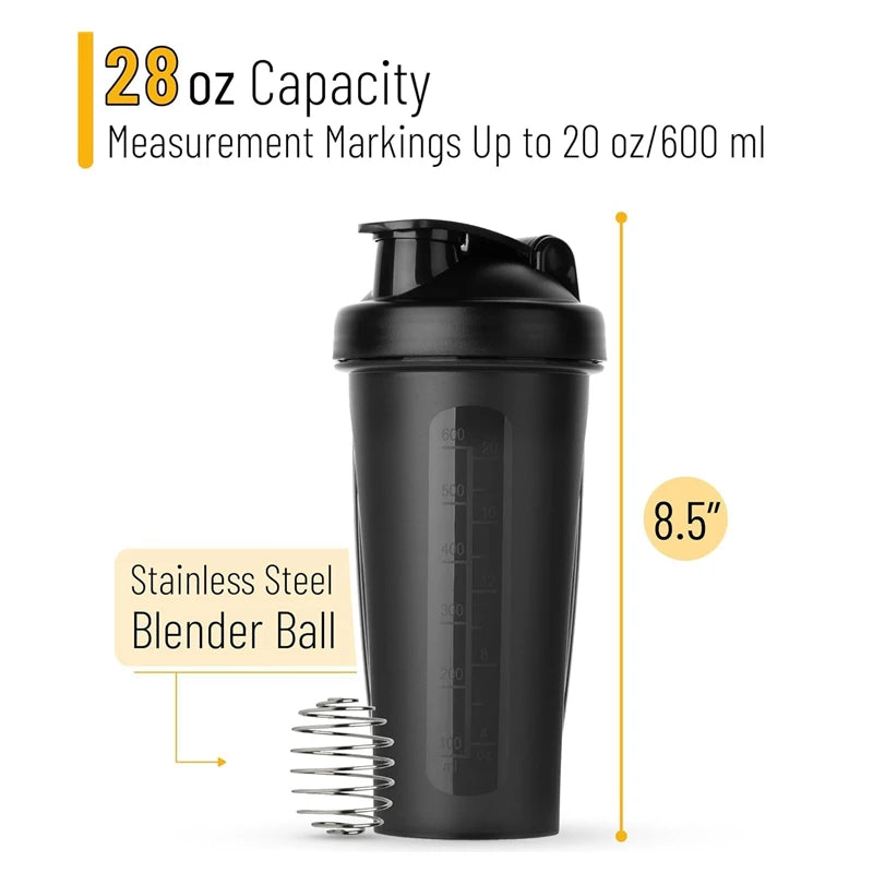 600ml Shaker Bottle 20oz Protein Shaker Plastic Bottle Portable Fitness Bottle for Fitness Enthusiasts Athletes