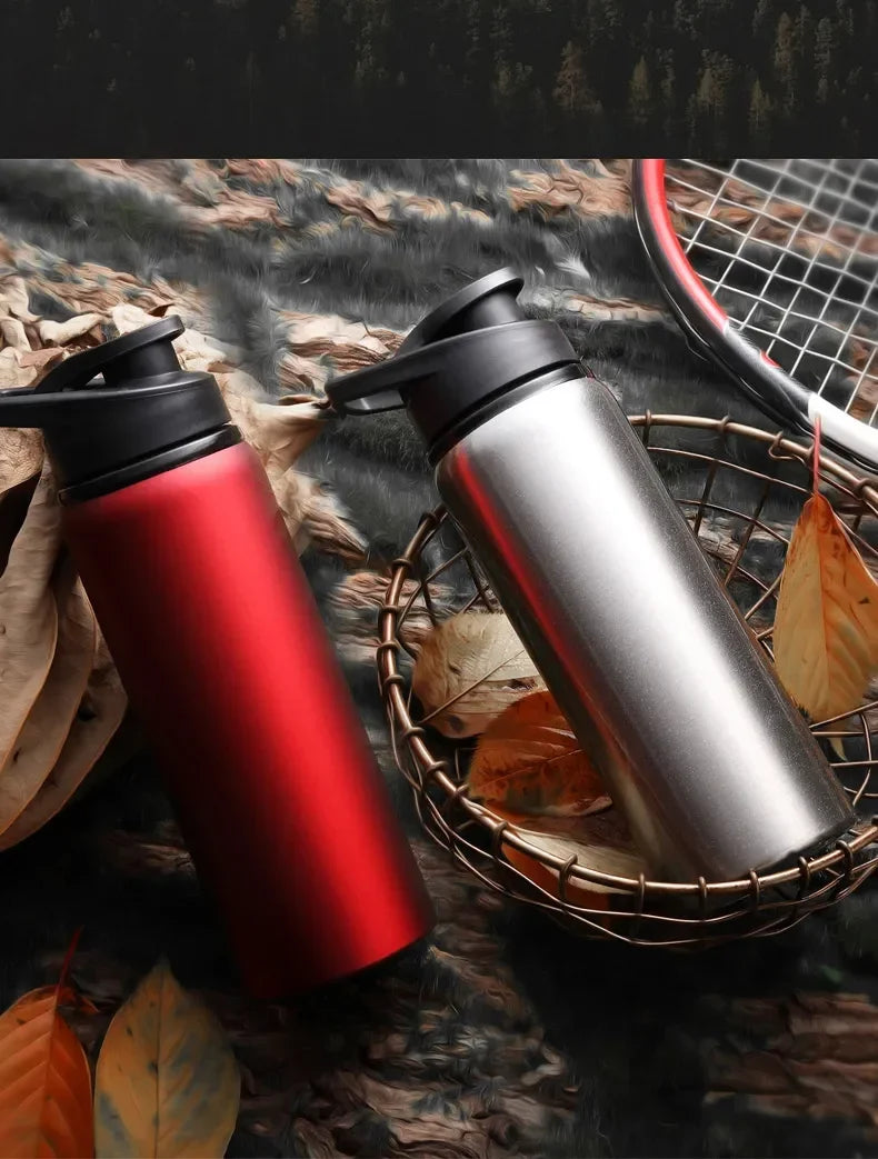 Portable Large Capacity Stainless Steel Portable Water Bottle Wide Mouth Vacuum Flask Thermos Fashionable Sports Travel