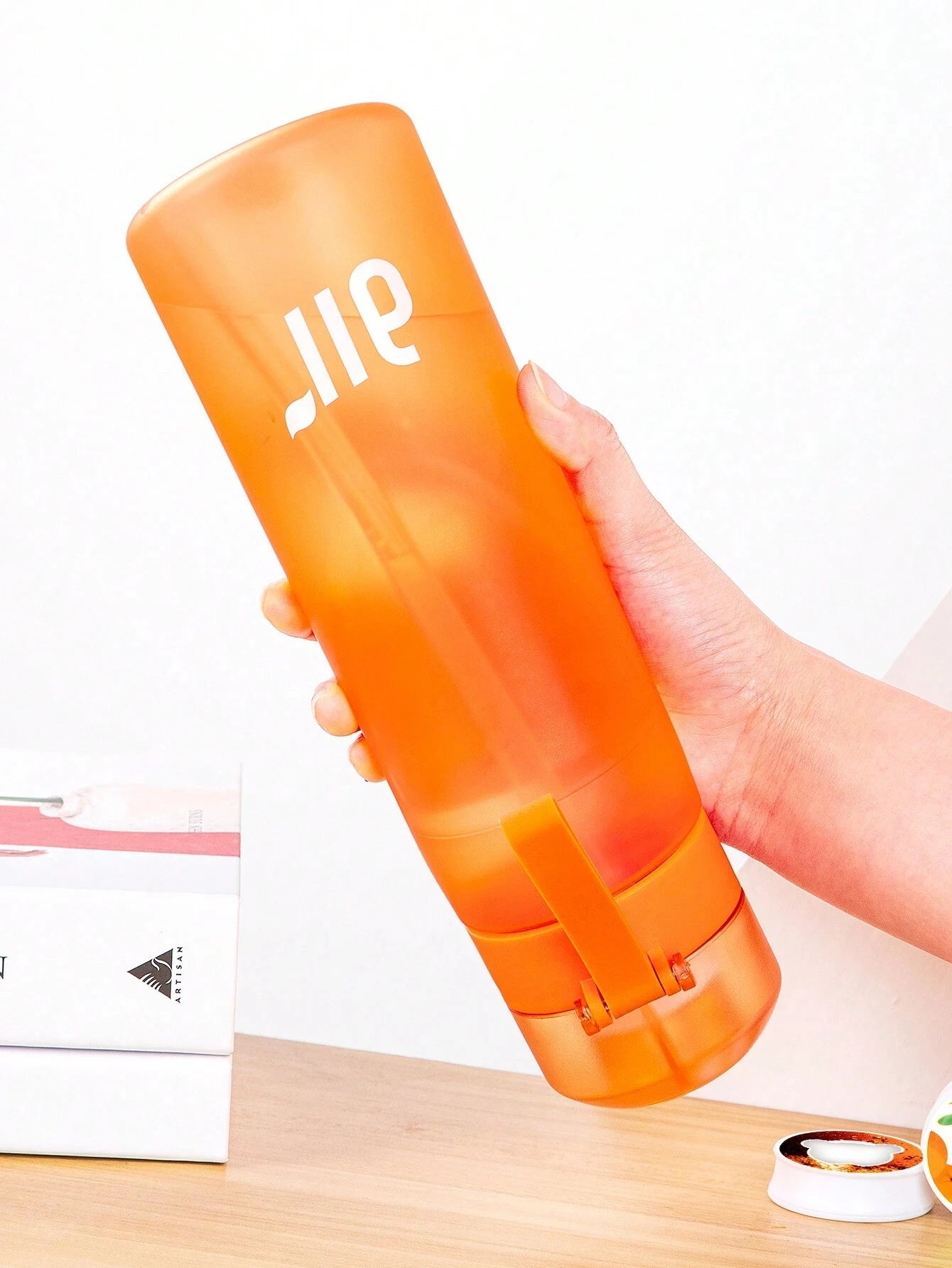 1pc Air Water Bottle With 1pc Random Flavor Pods Portable Transparent With Straw Leak Proof Suitable for Outdoor Sports