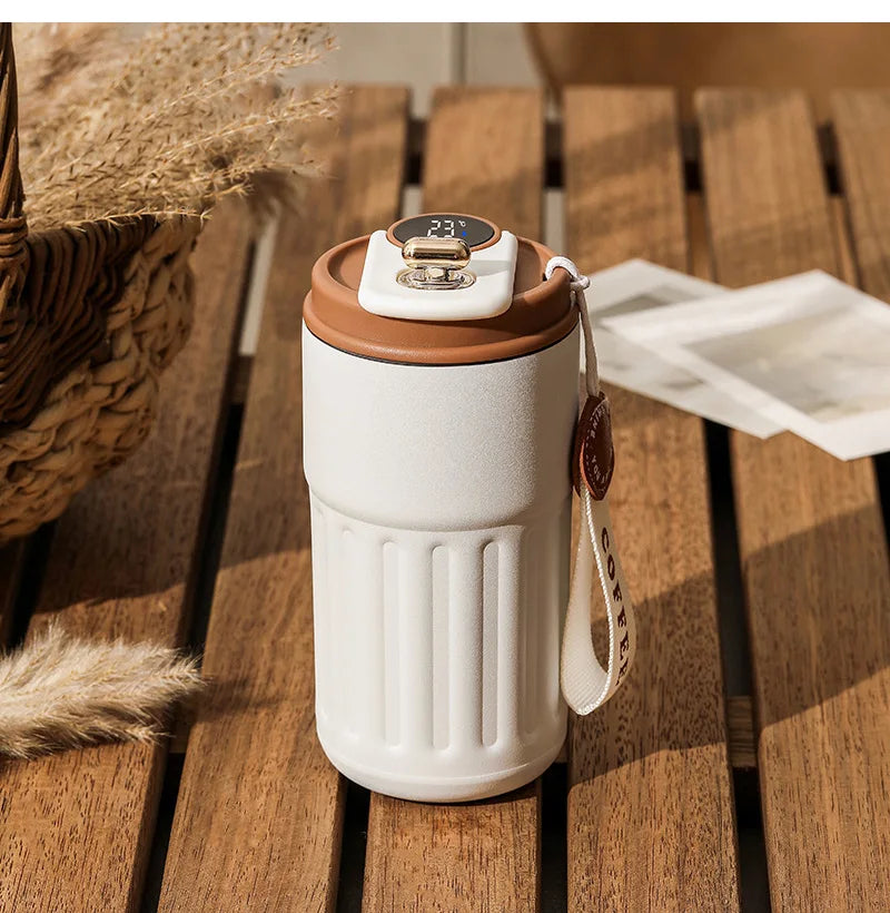 450ml Thermos Bottle Smart Display Temperature 316 Stainless Steel Vacuum Cup Office Coffee Cup Business Portable Thermal Mug