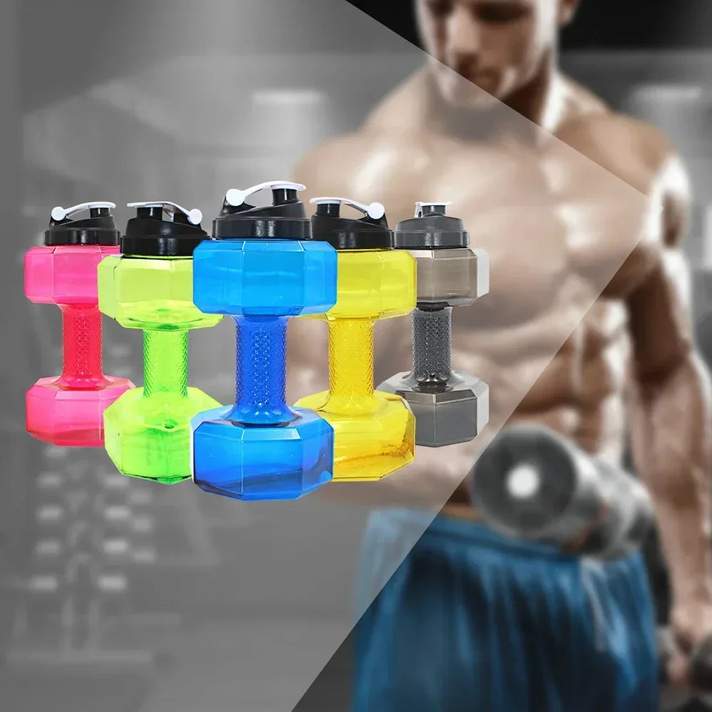 2200/2600mL Dumbbell Sport Bottle Multifunctional See Through Gym Sports Outdoor Camping Cycling Water Cup Dumbbell