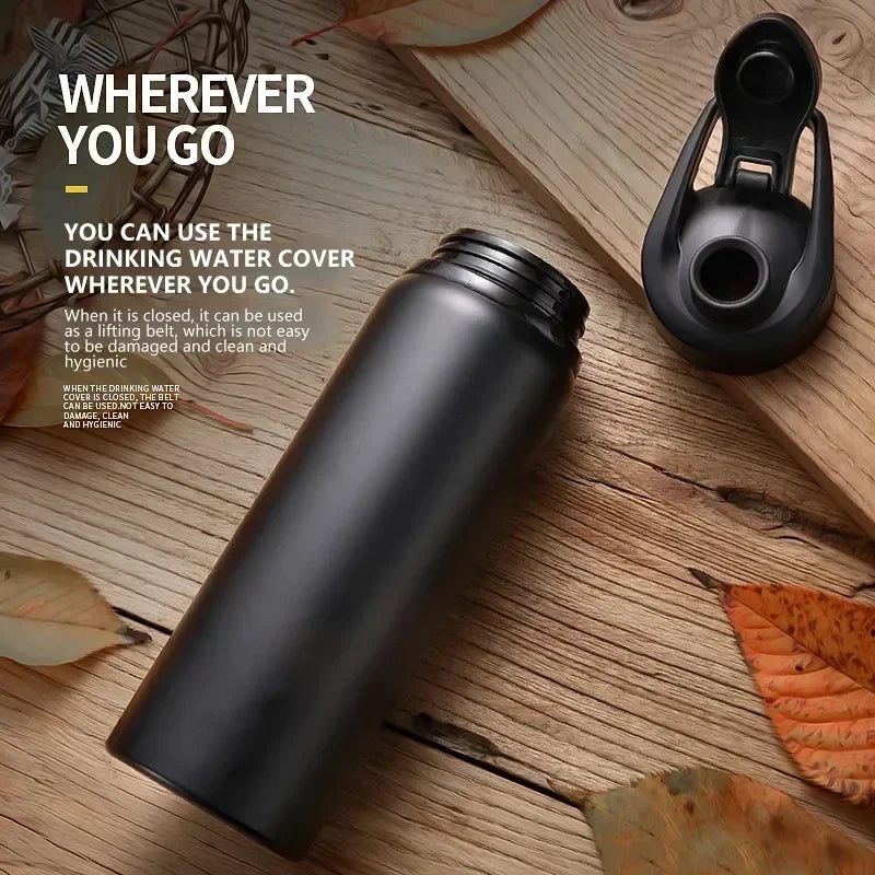 600ml Large Capacity Stainless Steel Sports Water Bottle for Outdoors Camping Cycling My Leak-proof Bike Travel Bottle