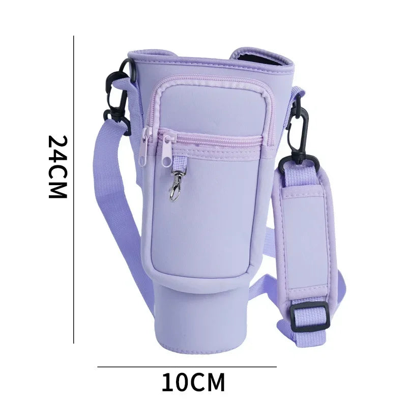 40oz Crossbody Bag For Vacuum Cup with Diving Fabric and Detachable Shoulder Strap Insulated Cup Outdoor Sport and Travel