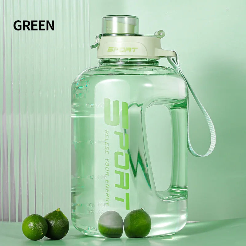 Large Capacity 2 Liter Water Bottle with Straw Lid Sports Gym Water Kettle for Camping Travel BPA Free Drinking Bottles