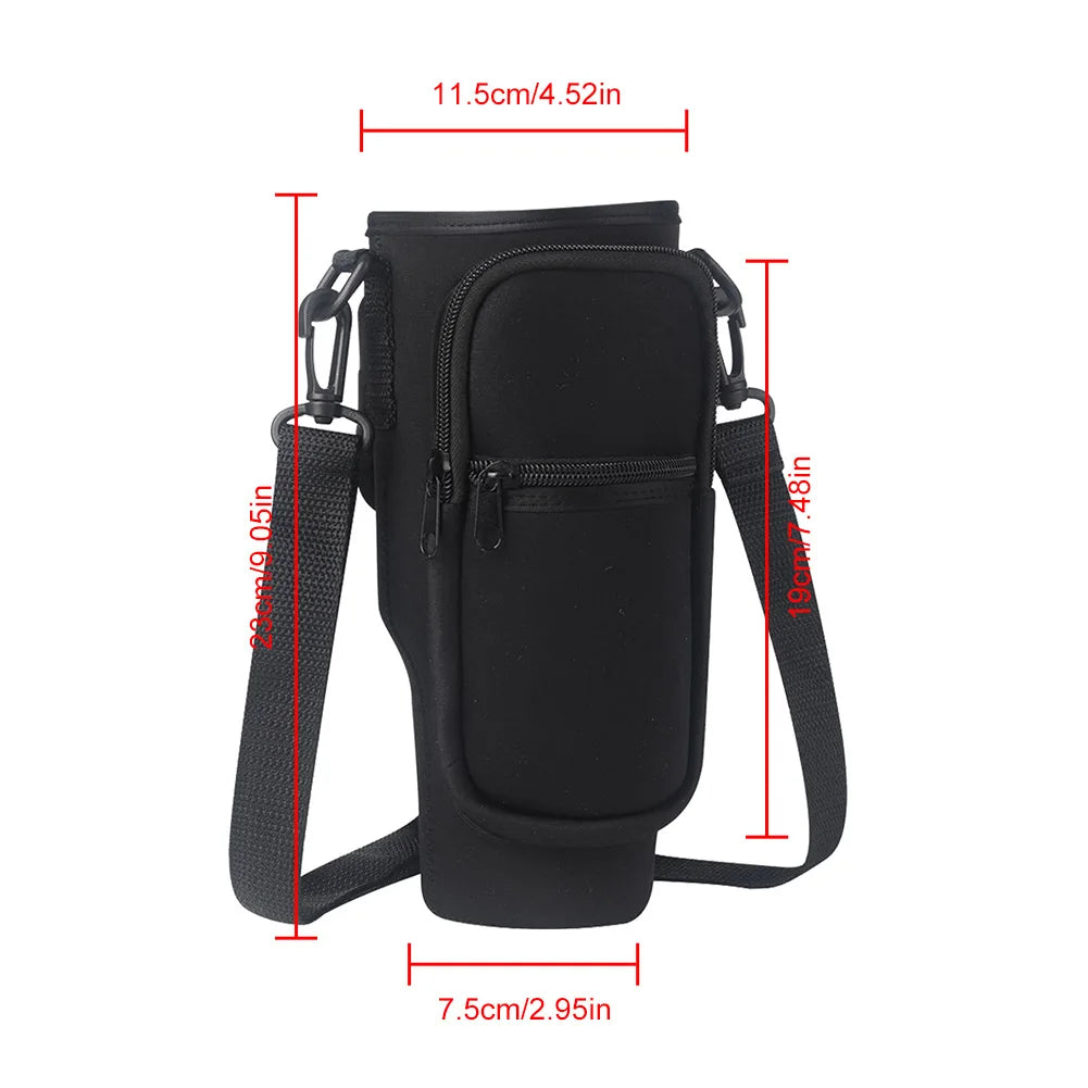 Portable Water Bottle Carrier Bag with Phone Pocket for Stanley 40oz Tumbler with Handle Neoprene Water Bottle Holder Pouch