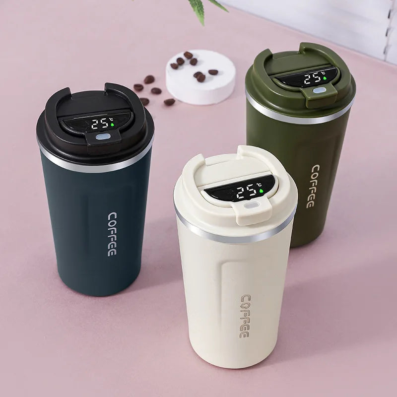 510ml Thermos Bottle Smart Display Temperature Coffee Cup 304 Stainless Steel Vacuum Cup Office Business Portable Thermal Mug