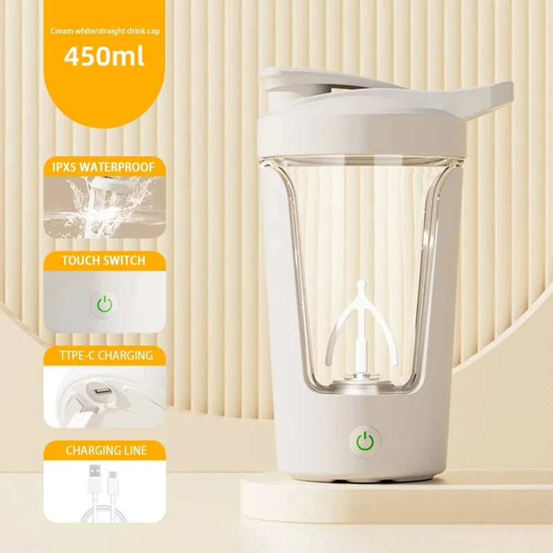 Xiaomi Shaker Cup USB-Lade-Shaker-Cup für Protein-Shaker, Mahlzeitenersatz-Shake, tragbarer Turnhallen-Wasserflaschen-Mischbecher, 450 ml