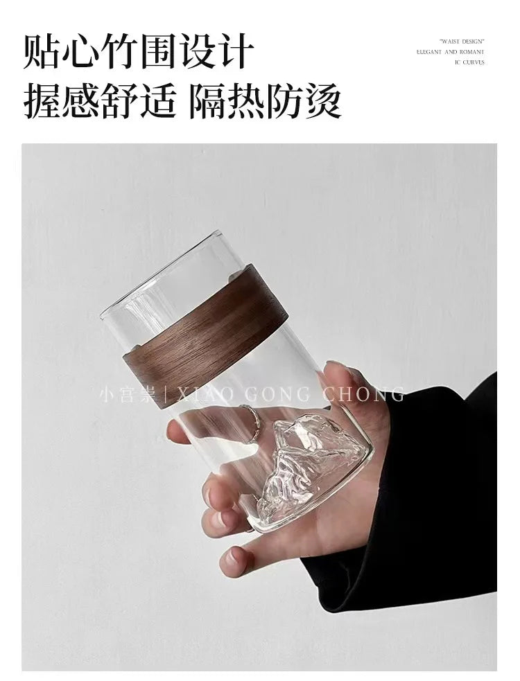 Japanese-style glass retro ethnic wind high temperature resistant Mount Fuji tea cup home snow mountain cup coffee cup