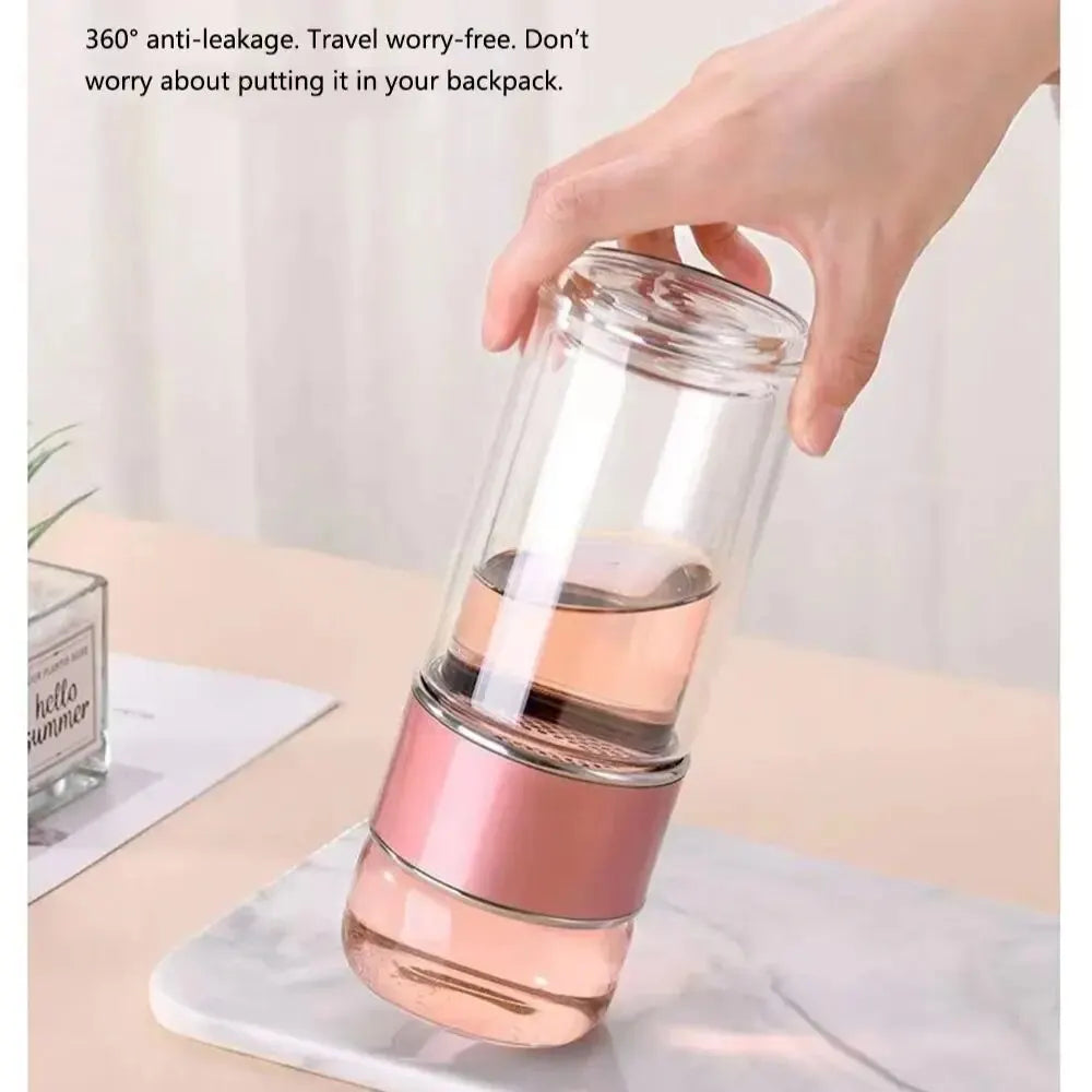 350ML/500ML Tea Water Separation Cup Double Wall Tea Infuser Bottle Heat Resistant Water Cup Filter Bottle Home Office Drinkware