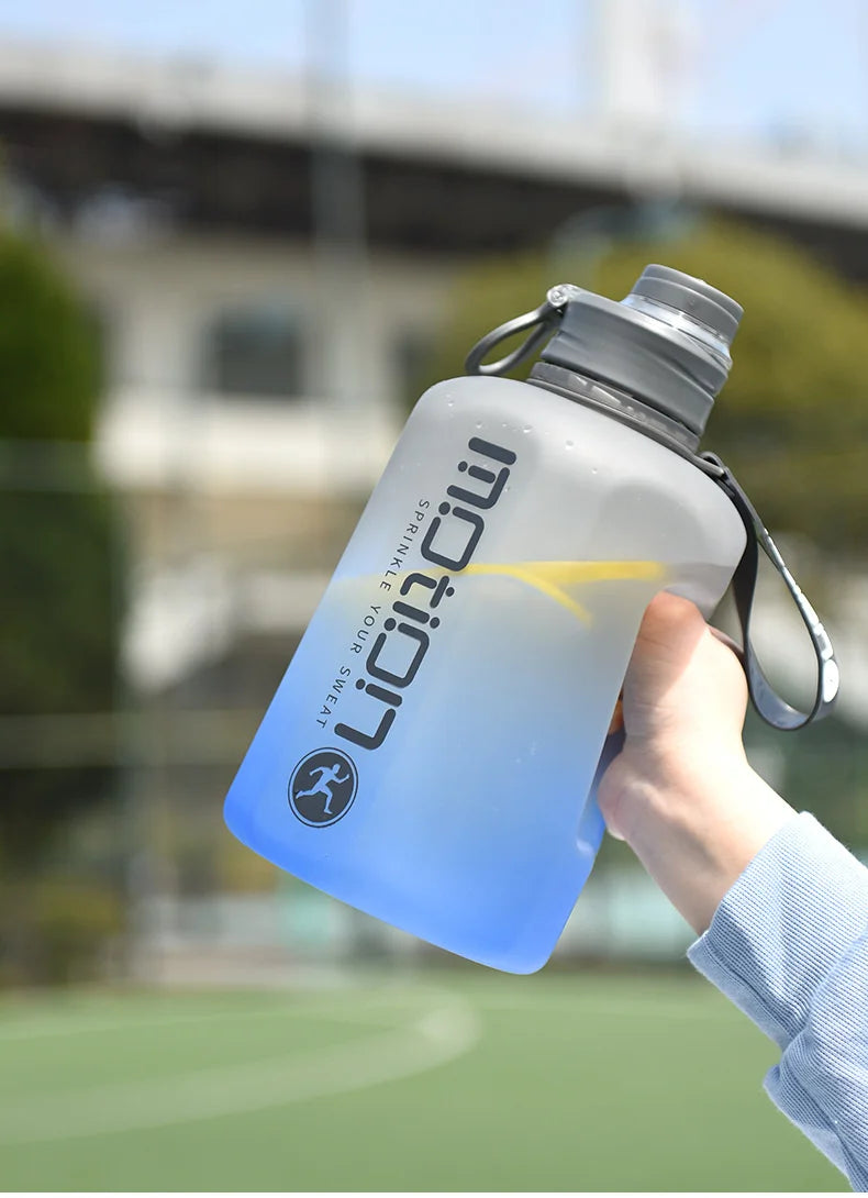 Sports Straw Large Capacity Fiess With Scale Gradient Kettle Outdoor Plastic Portable Water Bottle