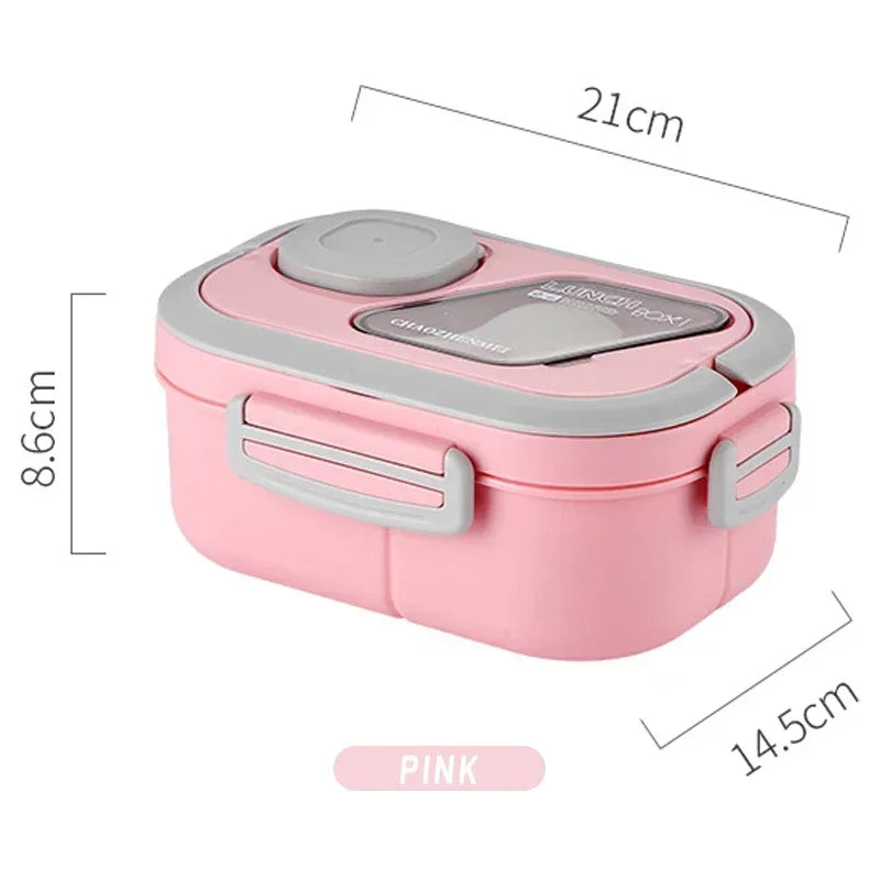 Portable Lunch Box Compartment Wheat Straw Bento Carrying Handle Box Reusable Tableware Containers Meal Snack Food Containers 라면