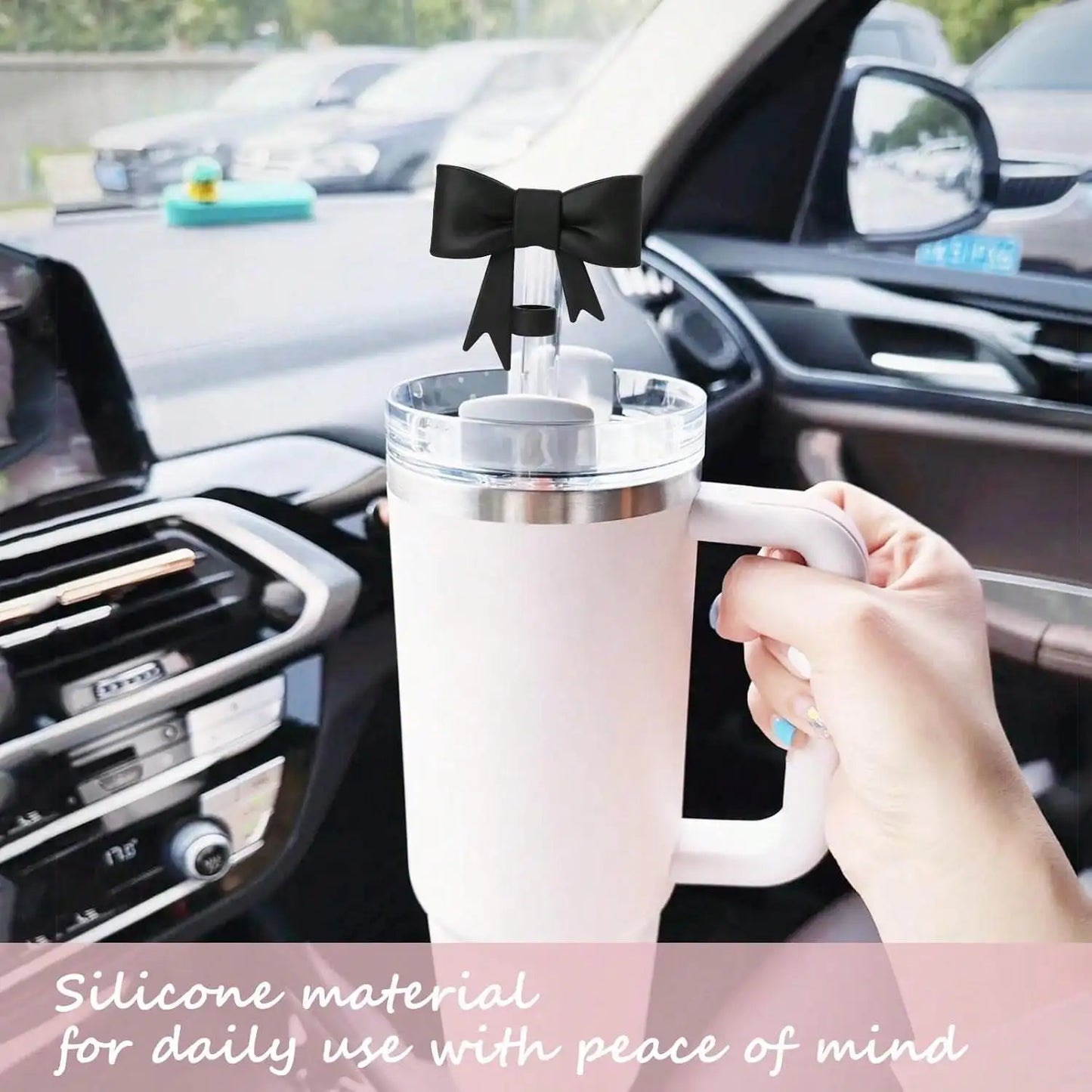 1/3pcs Bow Straw Covers Cap Toppers Compatible with Stanley 40/30 oz Tumbler Cups for 0.4in/10mm Stanley Cups Straws Accessories