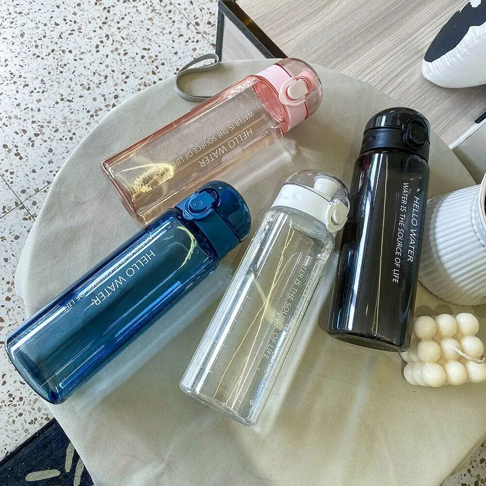 Sports Transparent Water Bottle 780ml Portable Gym Travel Clear Leakproof Drinking Bottle Frosted Bottle