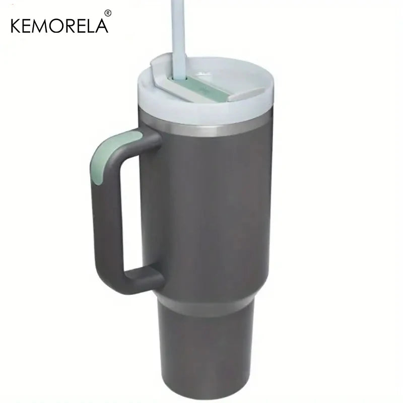 KEMORELA Tumbler With Handle Lid Straw Stainless Steel Water Bottle 887/1182ML Vacuum Thermos Cup Travel Car Coffee Mug - Gabriel