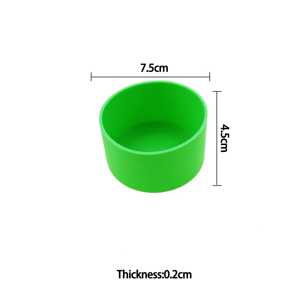 For Better Life 1Pc 7.5cm Soft Silicone Cup Bottom Sheath Protector Sleeve For Glass Water Tea Bottle Anti Damage Accessories