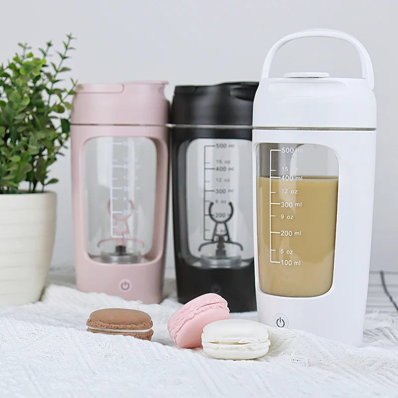 USB Electric Protein Shaker Bottle Portable 1200mAh Rechargeable Blender Cup Multipurpose 650ml Mixing Cups for Fitness Workout