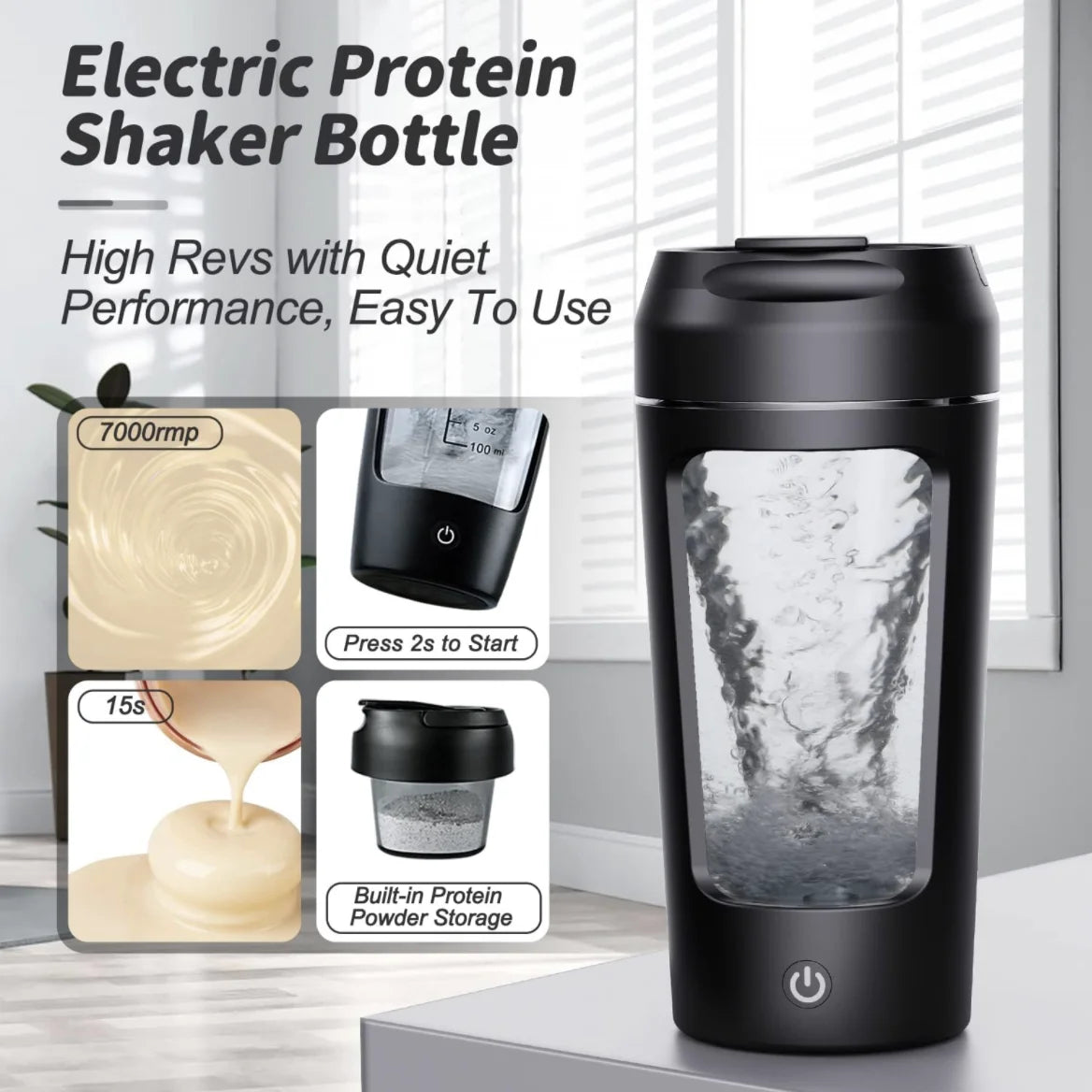 650ml USB Electric Portable Whey Protein Shaker bottle Fully Automatic Stirring Cup Rechargeable Gym BA Free Cocktail Blend