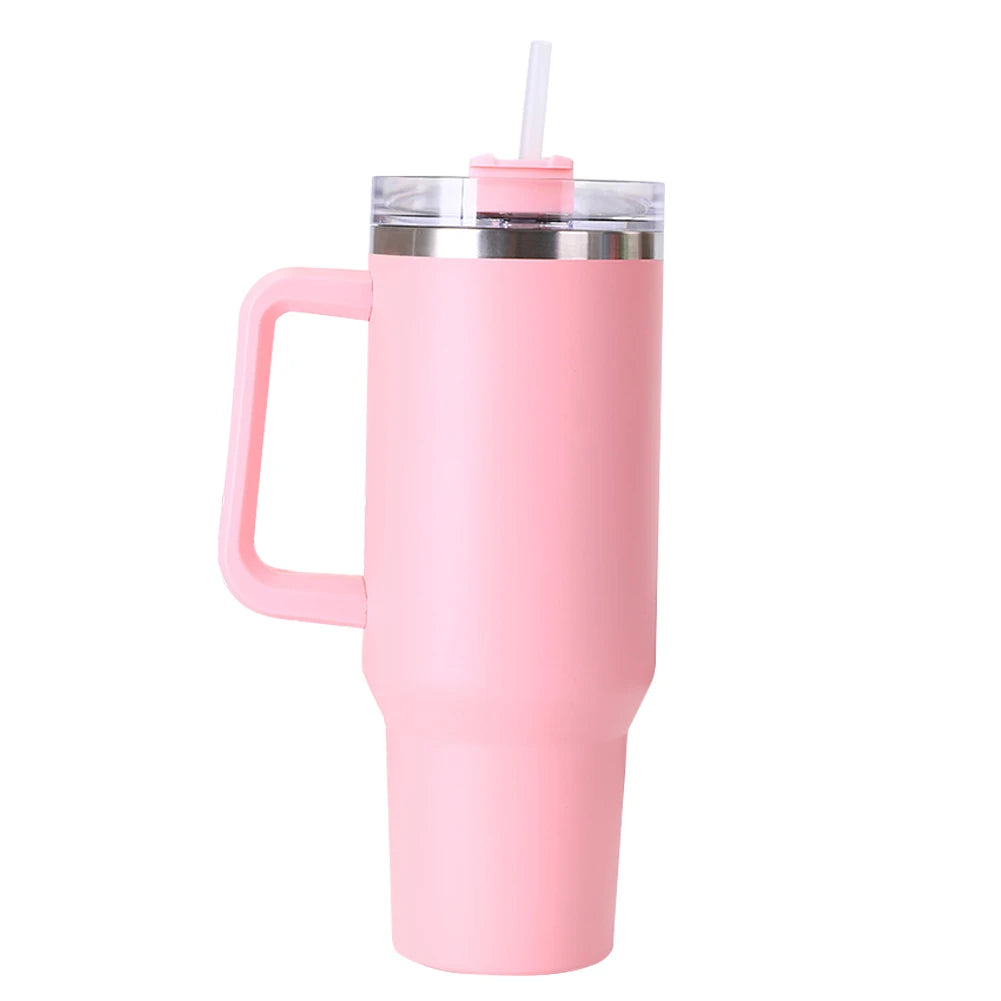 40oz Straw Insulated Tumbler with Handle Sports Water Bottle Stainless Steel Vacuum Thermal Insulated Mug for Women Men - Gabriel